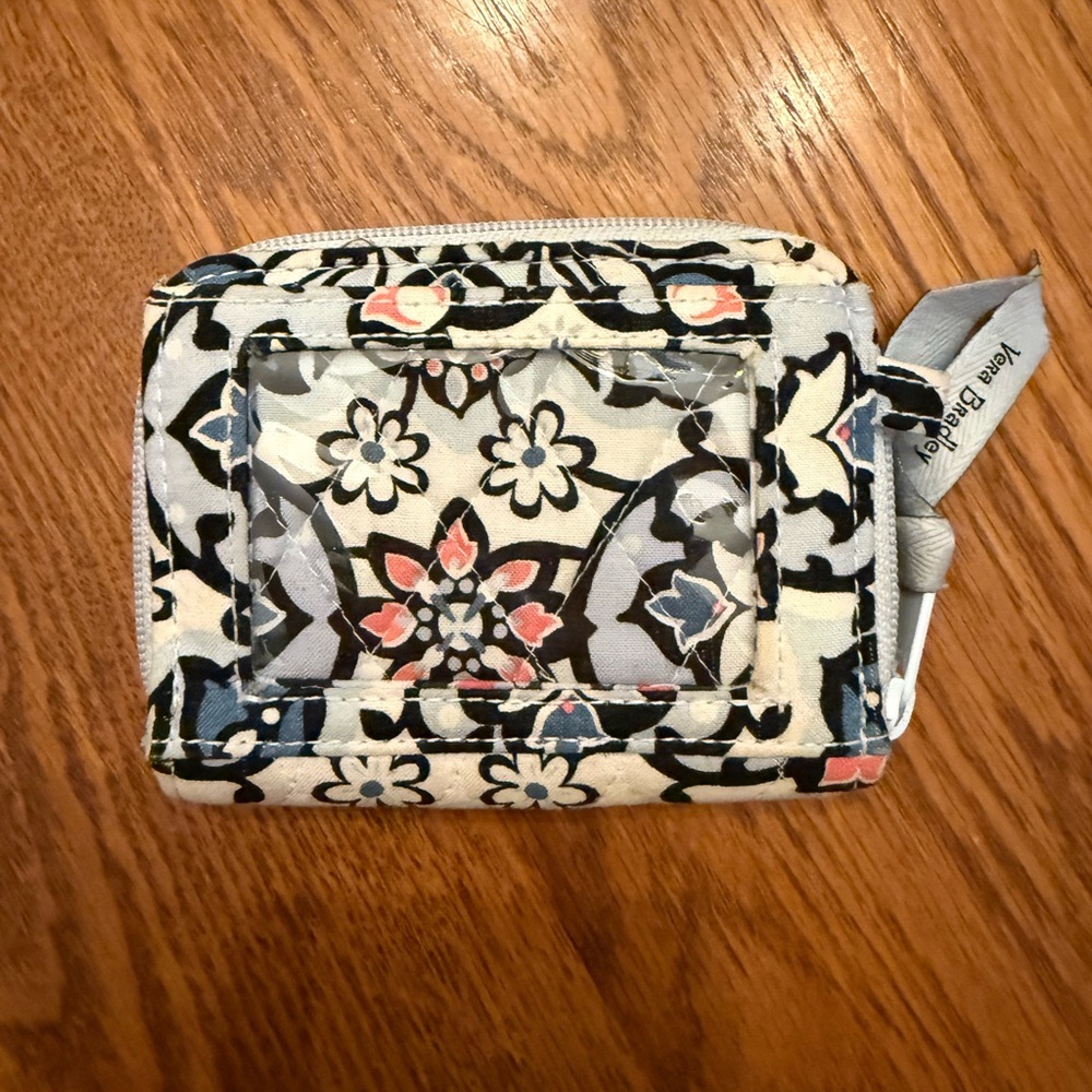 Vera Bradley Lighten Up RFID Petite Zip Around Wallet Lisbon Medallion Spring